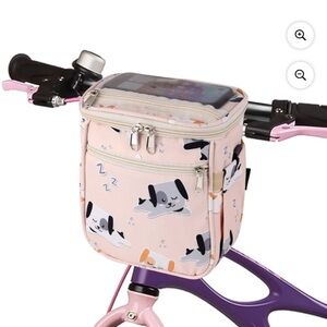 Brand New Bike Bag Cute Pink Dog Print